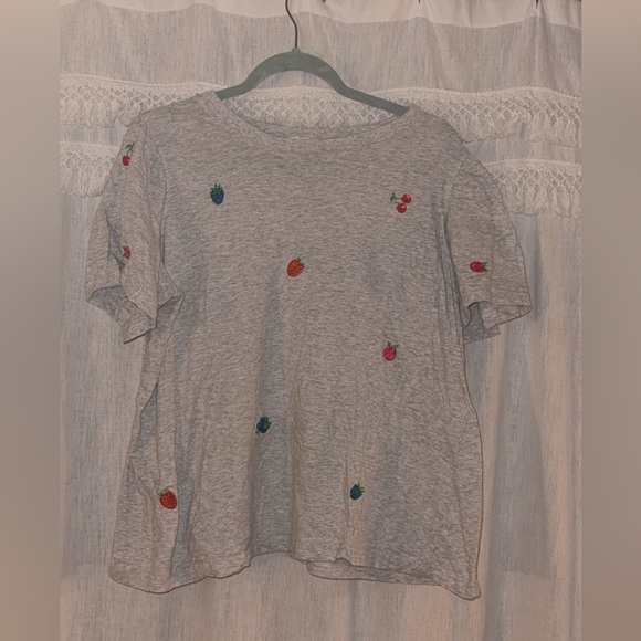 Tops - Fruit-Embroidered Women's Tee